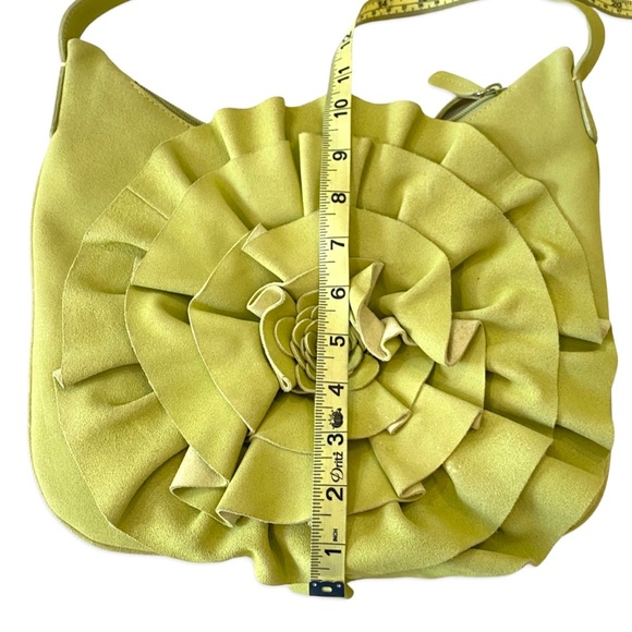 Suede Flower Hobo Bag Rosette Camelia Bag - Picture 5 of 9